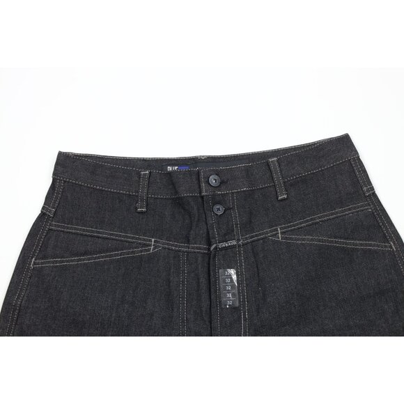 Deadstock Vintage 90s Marithe Francois Girbaud Mens 32 Baggy Denim Shorts Black - Picture 2 of 14